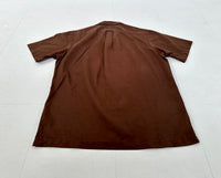 90s Polo Ralph Lauren Cotton&Linen Loop Shirt M Chocolate Brown