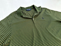 90s POLO GOLF Striped Polo Shirt L Khaki