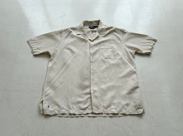 90s Polo Ralph Lauren CALDWELL Loop Shirt L Off White