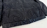 BubbleWell Embroidered Leather Jacket XXL Black
