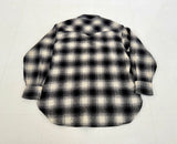 60s Pendleton Shadow Plaid Western Shirt L Black