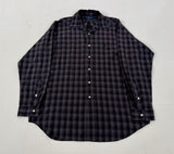 90s Polo Ralph Lauren BLAKE Shadow Plaid L/S Shirt L Black
