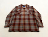 90s Pendleton Shadow Plaid Board Shirt L Brick