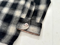 60s Woodchopper Shadow Plaid Loop Wool Shirt M Black&White