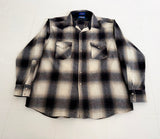90s PENDLETON Shadow Plaid Western Shirt XL Black&White