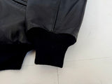 90s DeLONG Leather Varsity Jacket L Black