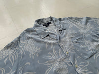 90s Polo Ralph Lauren CLAYTON Hawaiian Rayon Loop Shirt XL SkyBlue