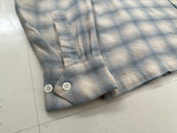 60s Lanerossi Shadow Plaid Loop Wool Shirt L Turquoise&Ivory