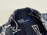 90s Polo Ralph Lauren Saxophone Rayon S/S Shirt L Black