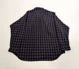 90s Polo Ralph Lauren BLAKE ShadowPlaid Shirt XXL Black&Gray