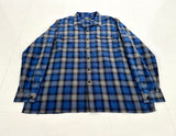 90s Polo Ralph Lauren HERITAGE SKI CAMP ShadowPlaid L/S Shirt XL Blue&Black