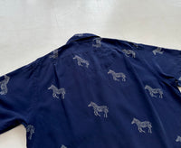 90s Polo Ralph Lauren Zebra BROMLEY Silk Loop Shirt L