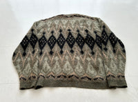 60s CAMPUS Diamond Mohair Cardigan XL Khaki