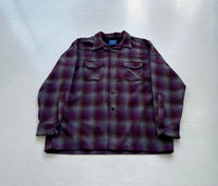 90s Pendleton Shadow Plaid Board Shirt XL Purple&Gray