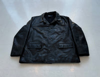 90s Polo Ralph Lauren Leather CarCoat XL Black