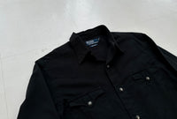 90s Polo RalphLauren Black Western L/S Shirt M