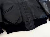 90s DeLONG Leather Varsity Jacket L Black