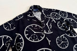 90s Polo Ralph Lauren Clock Rayon Loop shirt M Black