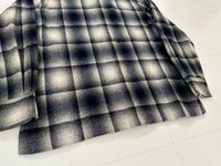 70s KENNINGTON Shadow Plaid Wool Shirt L DeepNavy