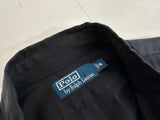 90s Polo Ralph Lauren Silk Cotton Linen L/S Shirt M Black