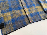 60s Mohair Plaid Cardigan Blue&Mustard