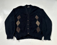 60s Diamond Mohair Cardigan M Black
