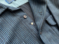 60s PENDLETON Pinstriped Wool Board Shirt XL Blue&Black