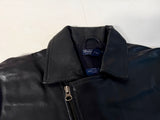 90s Polo Ralph Lauren Leather Double Breasted Riders Jacket XL Black