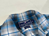 Polo Sport Shadow Plaid Loop L/S Shirt L Blue&White