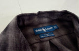 90s Polo Ralph Lauren BLAKE Shadow Plaid L/S Shirt L Black