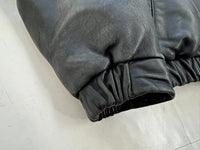 80s Eddie Bauer Leather Puffer Jacket L Black