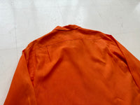 90s Polo Ralph Lauren BONNARD Linen L/S Shirt M HermesOrange