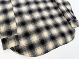 70s PENDLETON Shadow Plaid Western Shirt L Black&White