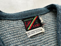 60s LARIO Argyle Mohair Cardigan M DustyBlue