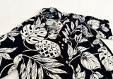 90s Polo Ralph Lauren ADAMS Rayon Hawaiian S/S Shirt M Black