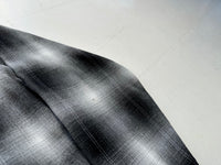 60s TOWNCRAFT Shadow Plaid Rayon Loop Shirt M Black&White
