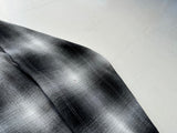 60s TOWNCRAFT Shadow Plaid Rayon Loop Shirt M Black&White