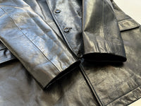 90s Polo Ralph Lauren Leather CarCoat M Black