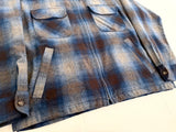 90s PENDLETON Shadow Plaid Zip Jacket M Blue