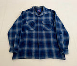 90s PENDLETON Shadow Plaid Board Shirt L Blue