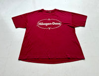 90s Haagen Dazs Logo T-shirt Burgundy