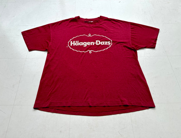 90s Haagen Dazs Logo T-shirt Burgundy