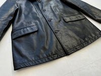 90s Polo Ralph Lauren Leather CarCoat M Black