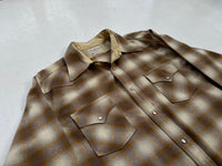 60s Pendleton Shadow Plaid Western Shirt XL