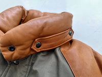 90s Polo Ralph Lauren Leather Puffer Jacket L khaki&Brown