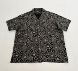 90s Polo Ralph Lauren CLAYTON Black Flower S/S Shirt XL
