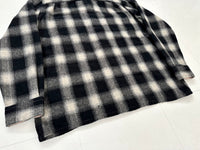 60s Woodchopper Shadow Plaid Loop Wool Shirt M Black&White