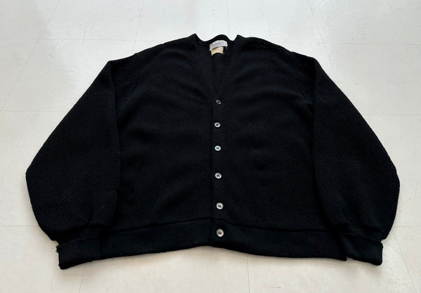 60s THANE Mohair Cardigan L Black