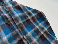 60s Pendleton ShadowPlaid Board Shirt XL Blue