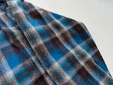 60s Pendleton ShadowPlaid Board Shirt XL Blue
